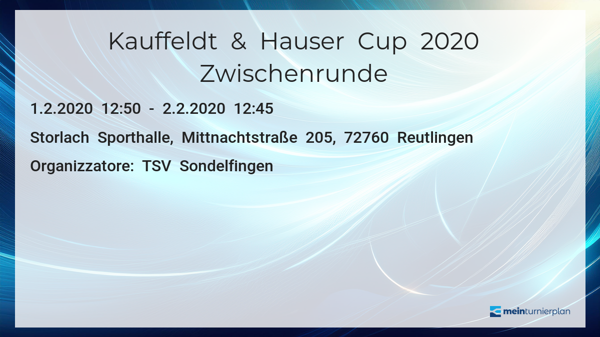 Kauffeldt Hauser Cup 2020 Zwischenrunde Meinturnierplan De