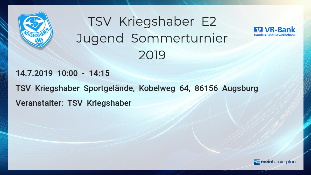 Tsv Kriegshaber E2 Jugend Sommerturnier 2019 Meinturnierplan De